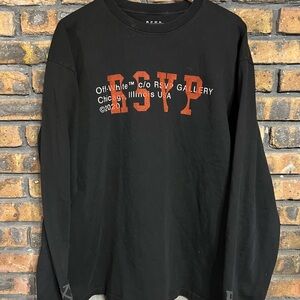 Off White X RSVP Gallery Black Heavy Long Sleeve Shirt Black Red Mens Size XXL